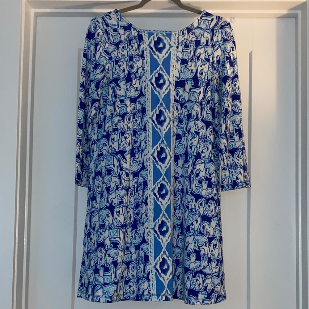 Lilly Pulitzer Blue and White Long Sleeve Dress
